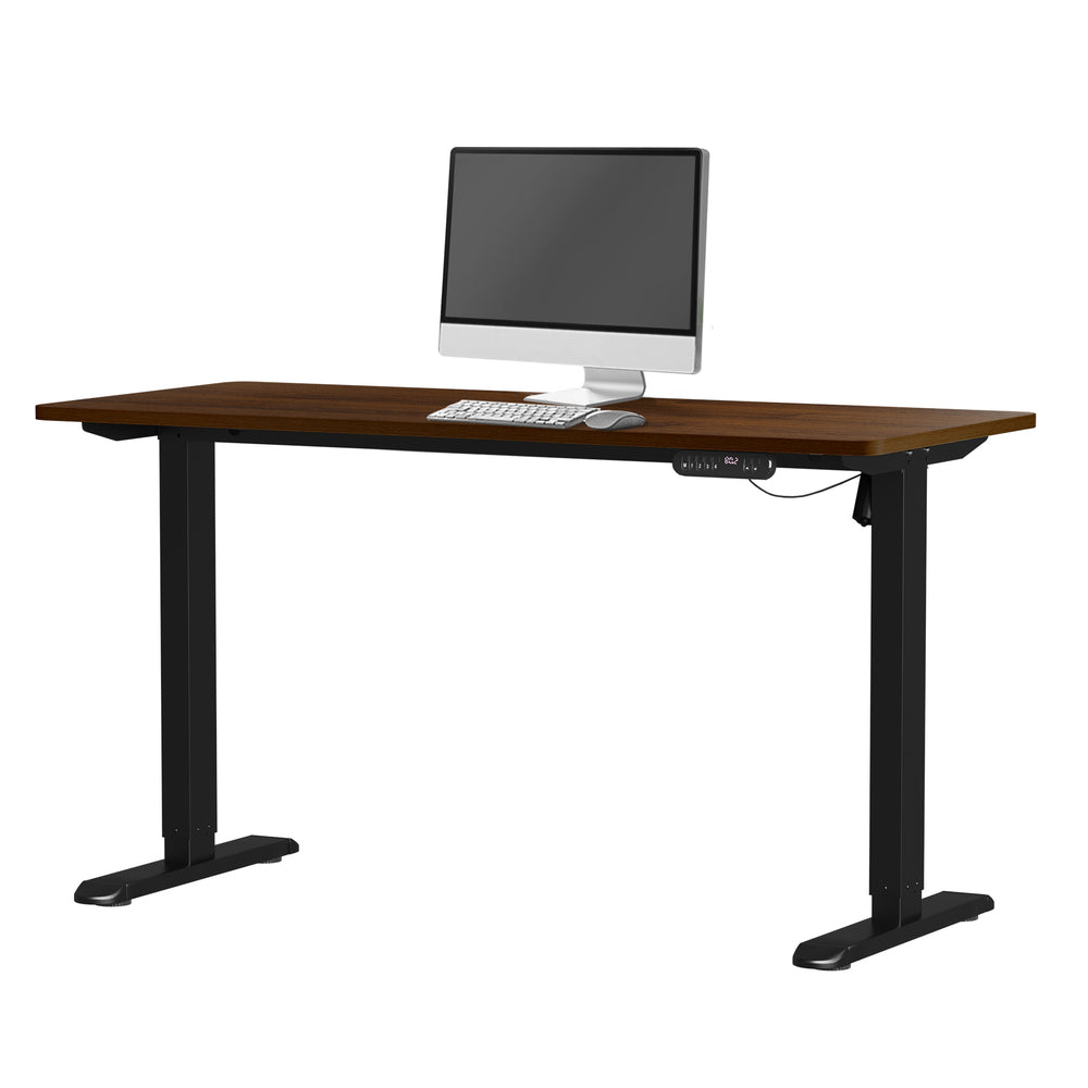 Electric Standing Desk Single Motor 140CM Black and Walnut