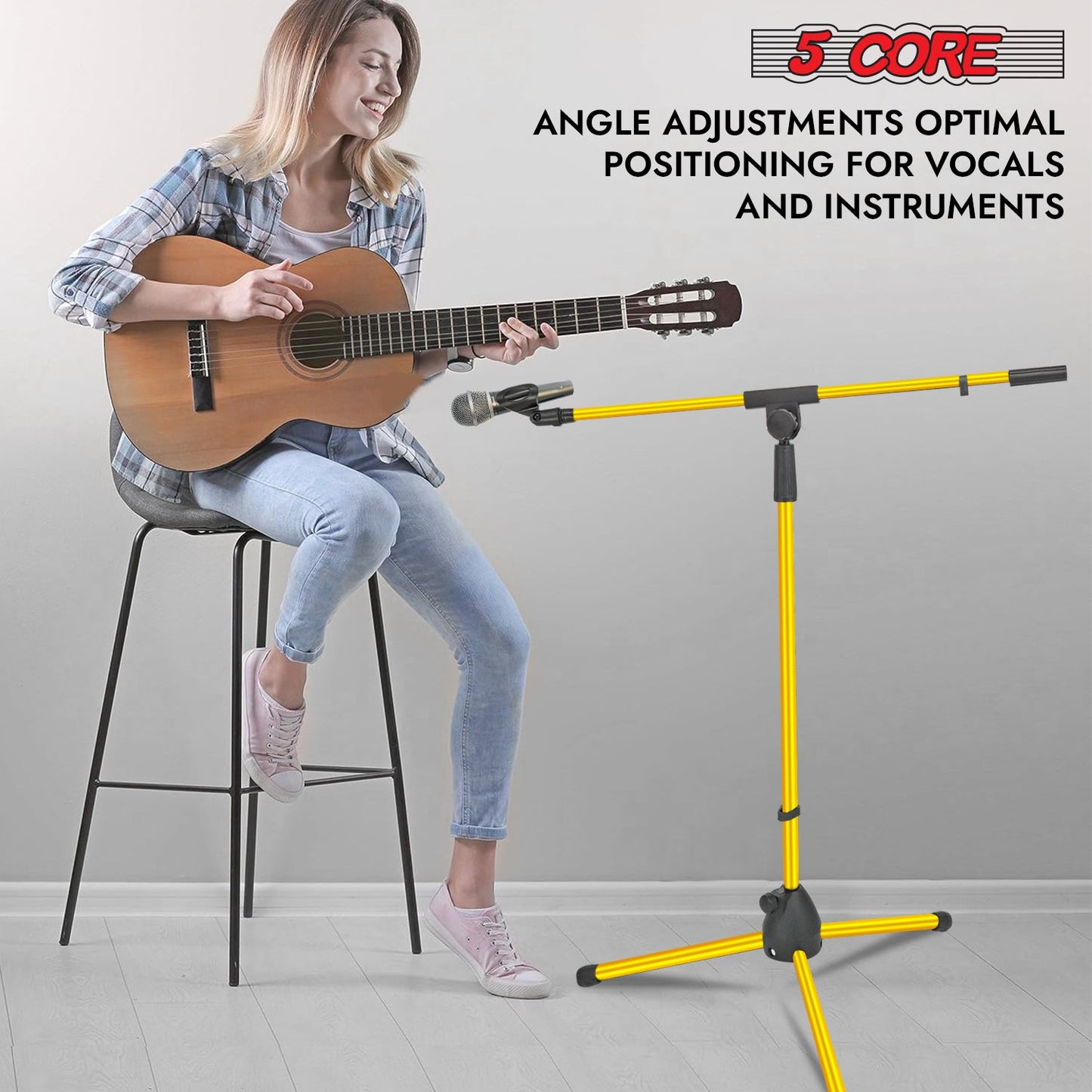 5Core Tripod Mic Stand 4Pcs Adjustable Holder Floor Microphone Boom Arm-3