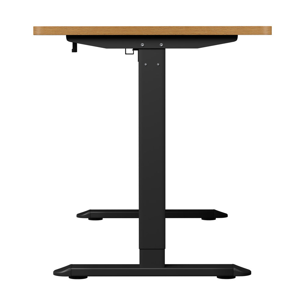 Standing Desk Single Motor with Wireless Charging 140CM Black and Oak