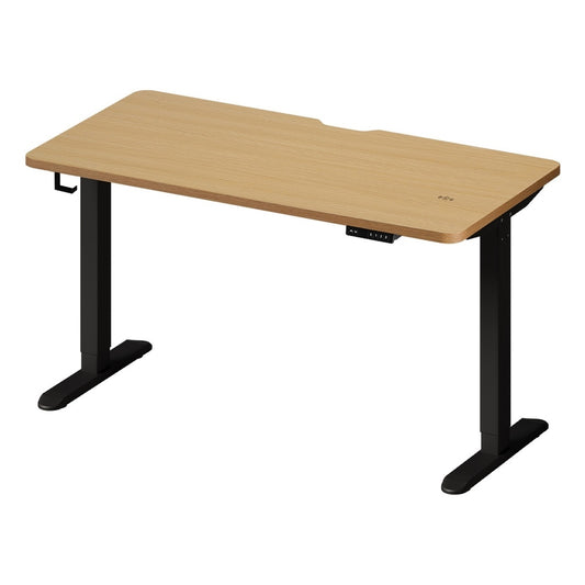 Standing Desk Single Motor with Wireless Charging 140CM Black and Oak
