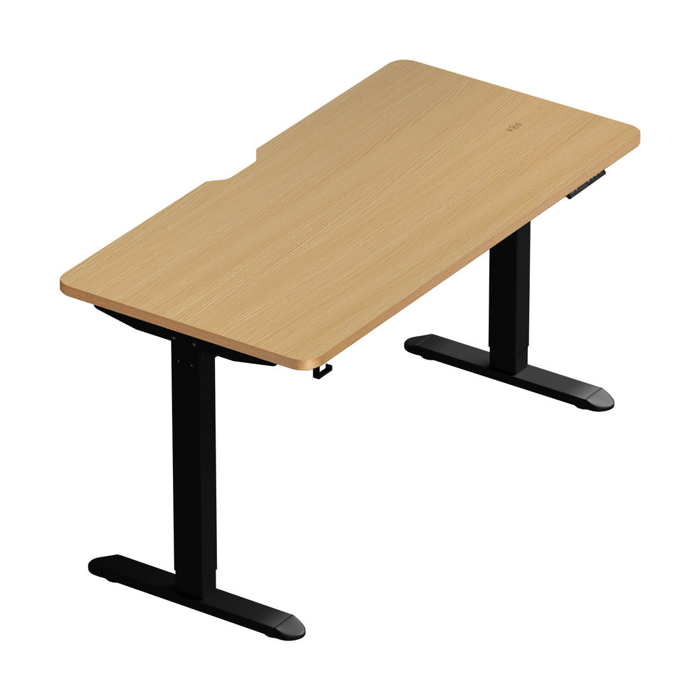 Standing Desk Single Motor with Wireless Charging 140CM Black and Oak