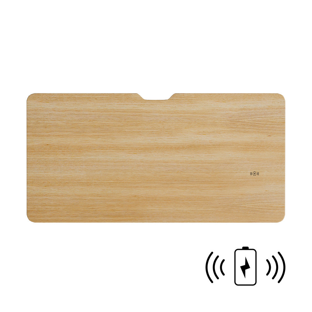 Standing Desk Single Motor with Wireless Charging 140CM Black and Oak