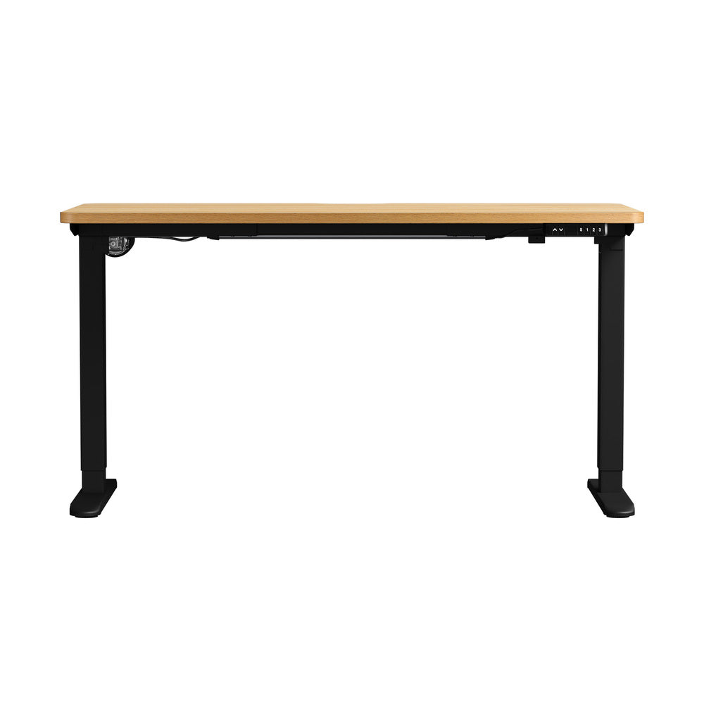 Standing Desk Single Motor with Wireless Charging 140CM Black and Oak