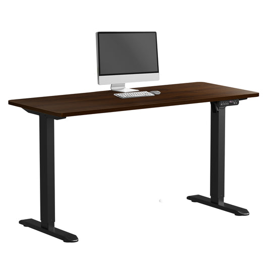 Electric Standing Desk Single Motor 140CM Black and Walnut