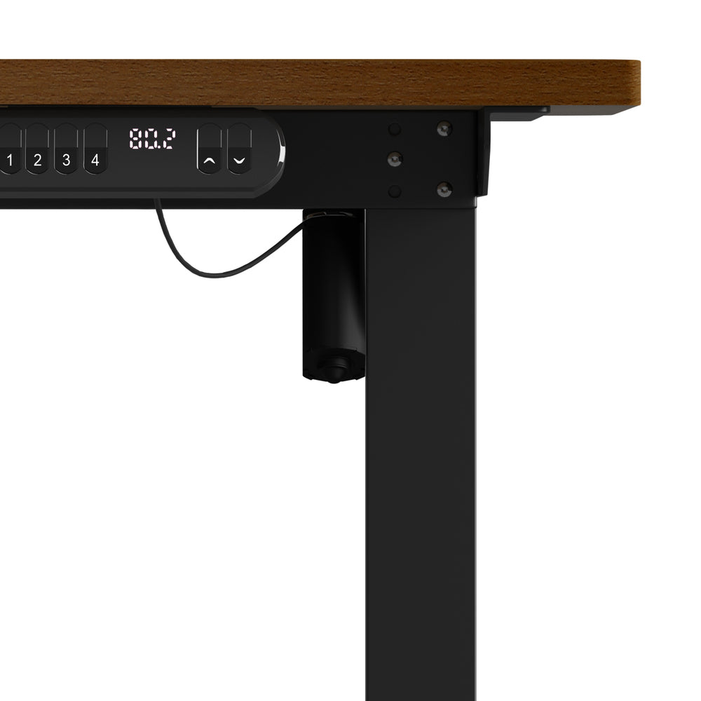 Electric Standing Desk Single Motor 140CM Black and Walnut