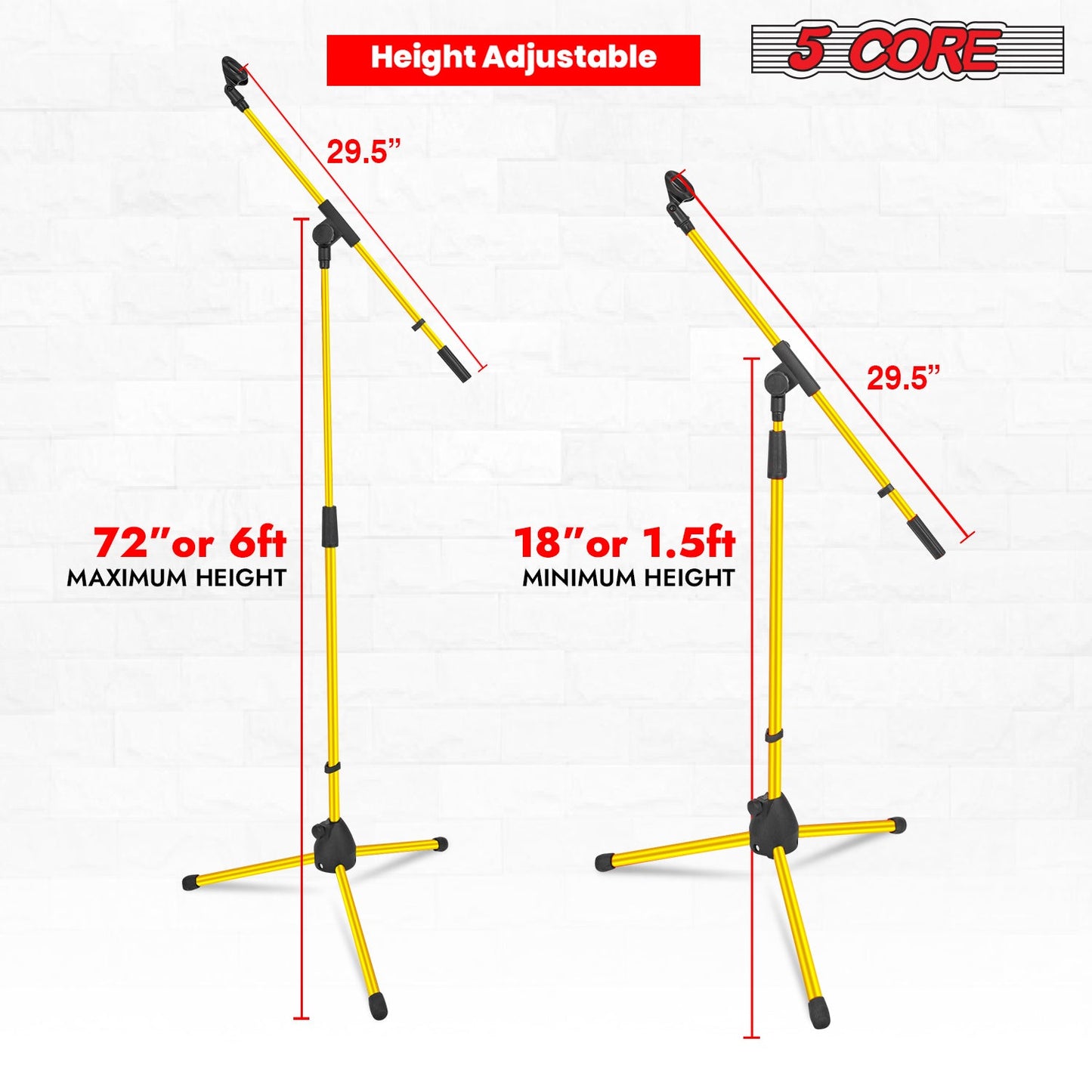 5Core Tripod Mic Stand 4Pcs Adjustable Holder Floor Microphone Boom Arm-4