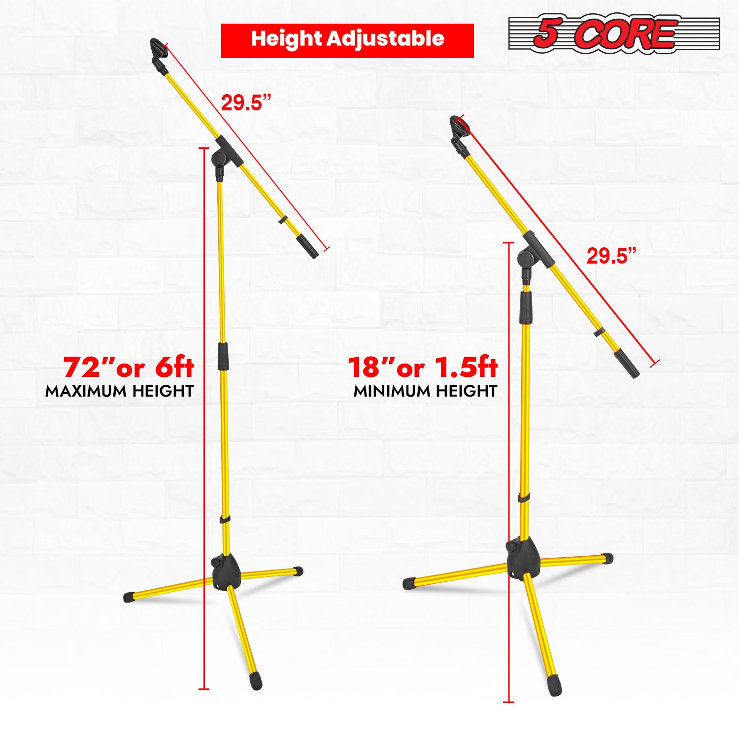5Core Tripod Mic Stand 4Pcs Adjustable Holder Floor Microphone Boom Arm-4