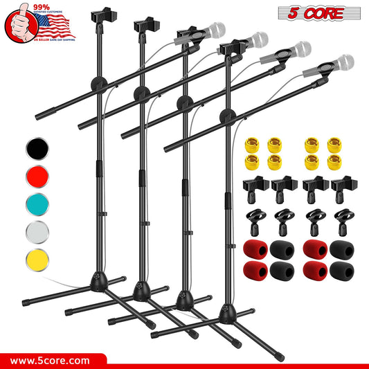 5Core Tripod Mic Stand Adjustable Heavy Duty Floor Holder Microphone Boom Arm 4 PCS-0